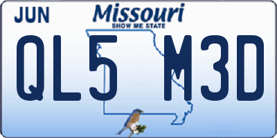 MO license plate QL5M3D