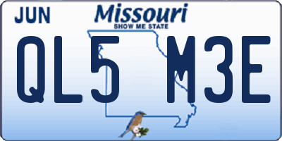 MO license plate QL5M3E