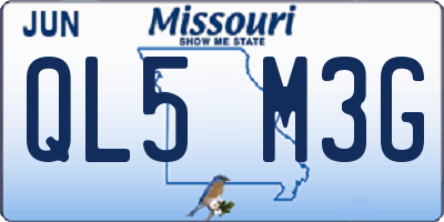 MO license plate QL5M3G