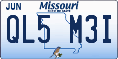 MO license plate QL5M3I