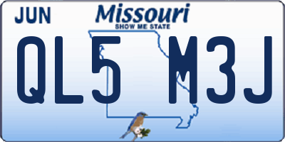 MO license plate QL5M3J
