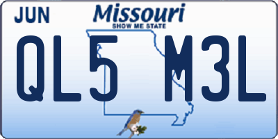 MO license plate QL5M3L