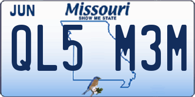 MO license plate QL5M3M