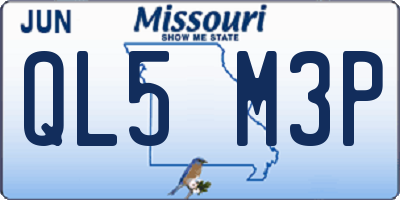 MO license plate QL5M3P