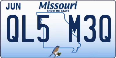 MO license plate QL5M3Q