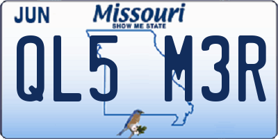 MO license plate QL5M3R