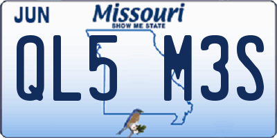 MO license plate QL5M3S