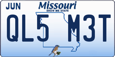 MO license plate QL5M3T