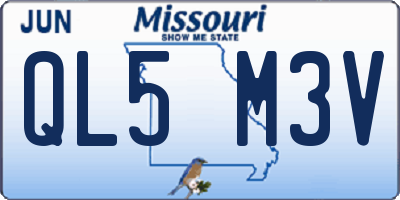 MO license plate QL5M3V