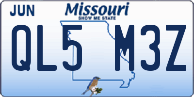 MO license plate QL5M3Z