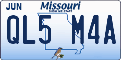 MO license plate QL5M4A