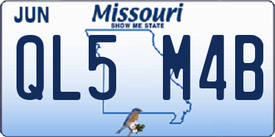 MO license plate QL5M4B
