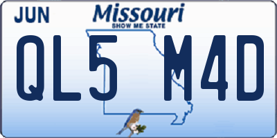 MO license plate QL5M4D
