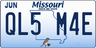 MO license plate QL5M4E