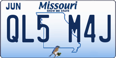 MO license plate QL5M4J