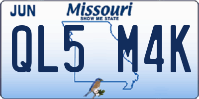 MO license plate QL5M4K