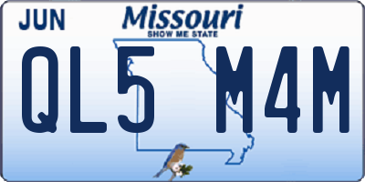 MO license plate QL5M4M