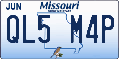 MO license plate QL5M4P