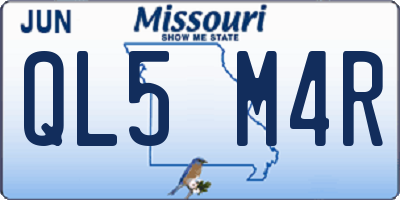 MO license plate QL5M4R