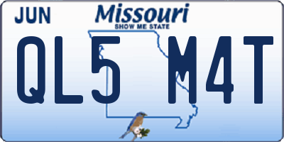 MO license plate QL5M4T