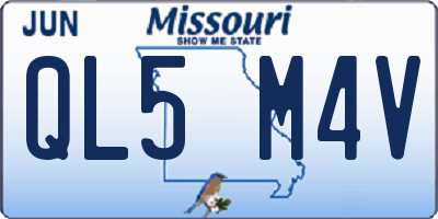 MO license plate QL5M4V