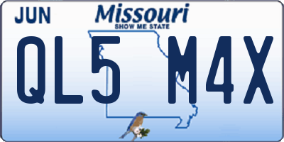 MO license plate QL5M4X
