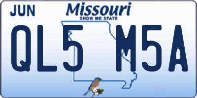 MO license plate QL5M5A
