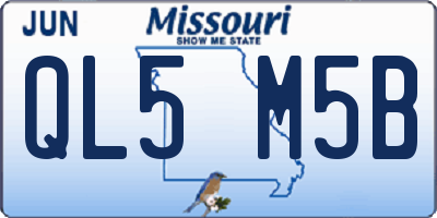 MO license plate QL5M5B