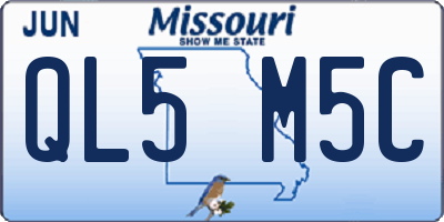 MO license plate QL5M5C