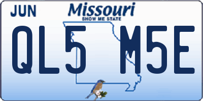 MO license plate QL5M5E