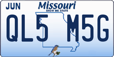 MO license plate QL5M5G