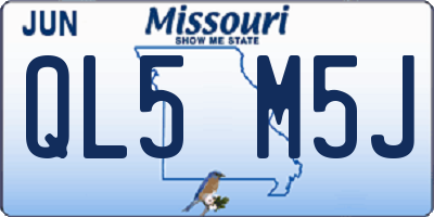 MO license plate QL5M5J