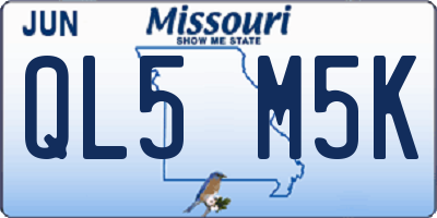 MO license plate QL5M5K