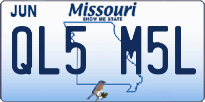 MO license plate QL5M5L