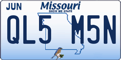MO license plate QL5M5N