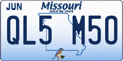 MO license plate QL5M5O