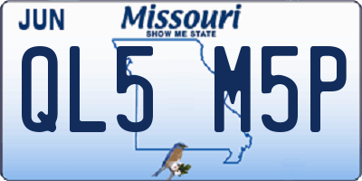 MO license plate QL5M5P