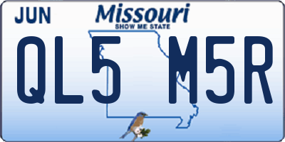 MO license plate QL5M5R