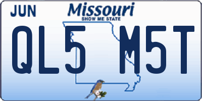 MO license plate QL5M5T