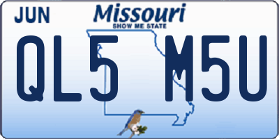 MO license plate QL5M5U