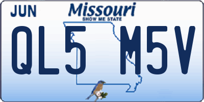 MO license plate QL5M5V