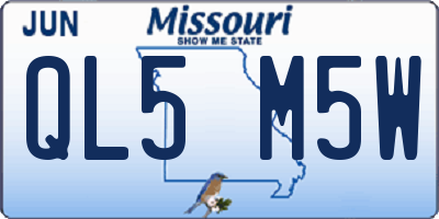 MO license plate QL5M5W
