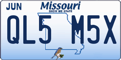 MO license plate QL5M5X