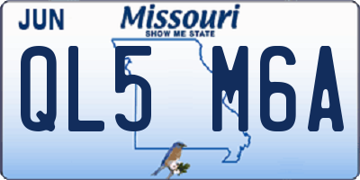 MO license plate QL5M6A