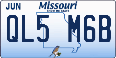 MO license plate QL5M6B