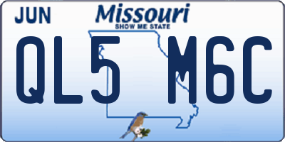 MO license plate QL5M6C