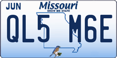 MO license plate QL5M6E
