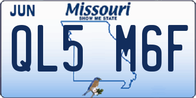 MO license plate QL5M6F