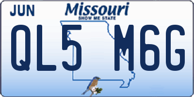MO license plate QL5M6G