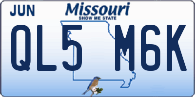 MO license plate QL5M6K